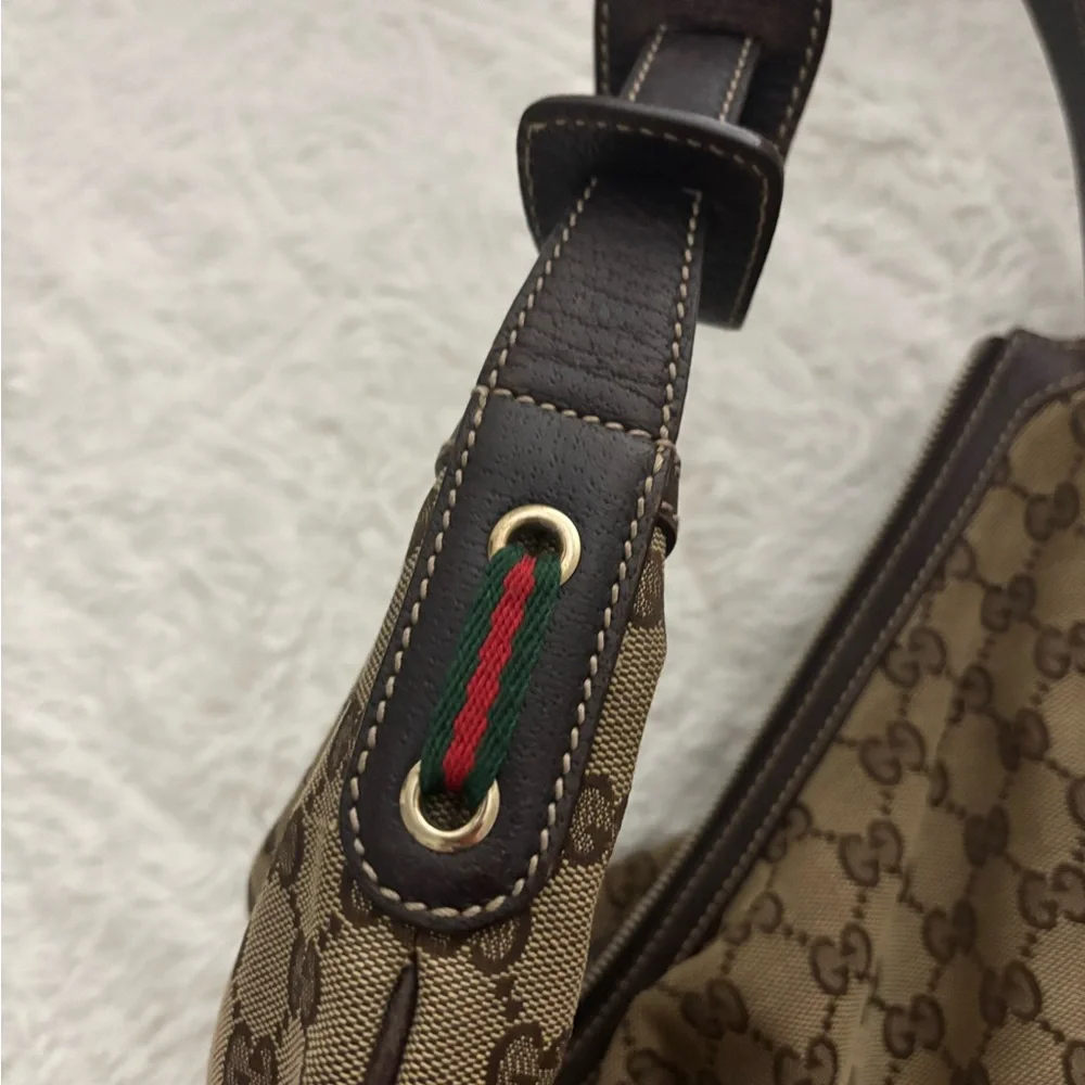 Authentic Gucci GG Canvas Hobo Shoulder Bag